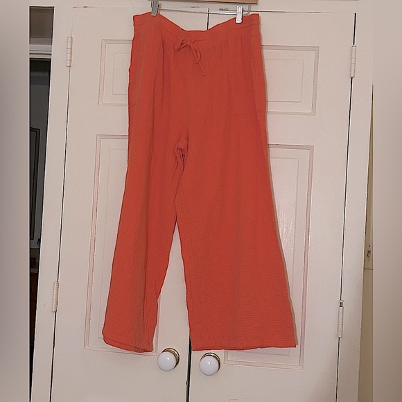 Hot Orange Pants Wide Leg Halloween Holiday Cotton Plus Size XXL Macy’s NEW - Picture 11 of 16